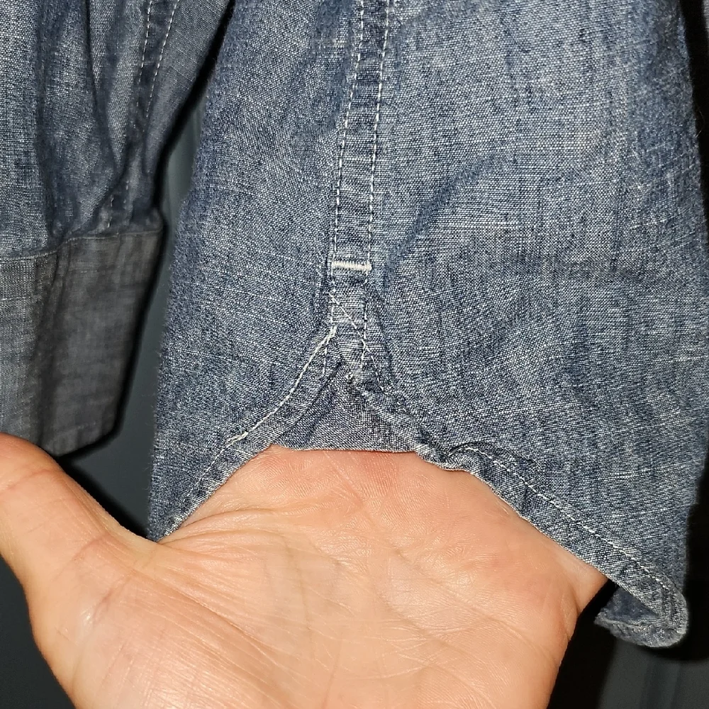 Banana Republic Blue Denim Shirt Mens Large Button Down Causal Dress Modern